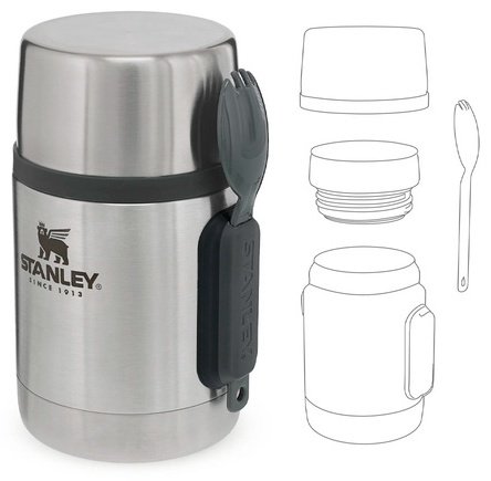 Термос для еды Stanley 6939236348058 0.53 л серый купить,NaN