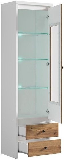 Витрина Гербор Кристина jm 017 REG 1W2S A белая лиственница сибу золотая купить,NaN
