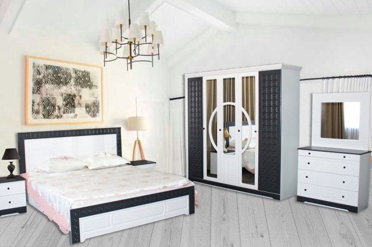 Спальный гарнитур Bella Mebel Duet 4Д 160х200 графит софт купить,NaN