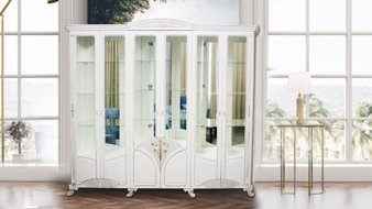 Сервант Bella Mebel Konstansiya-2.8 м белый/золото купить,NaN