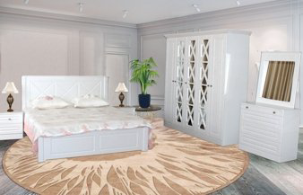 Спальный гарнитур Bella Mebel Camellia 4Д 160х200 жемчуг купить,NaN