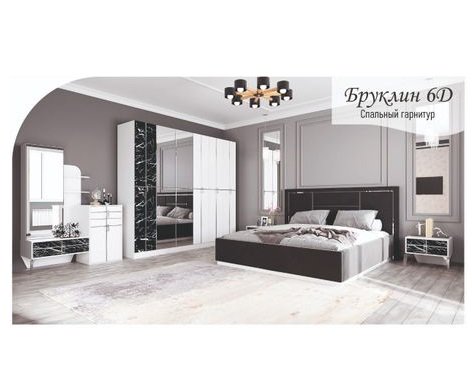 Спальный гарнитур Азия Бренд Бруклин 6Д 180х200 белый