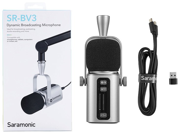 Микрофон Saramonic SR-BV3 серебристый купить,NaN