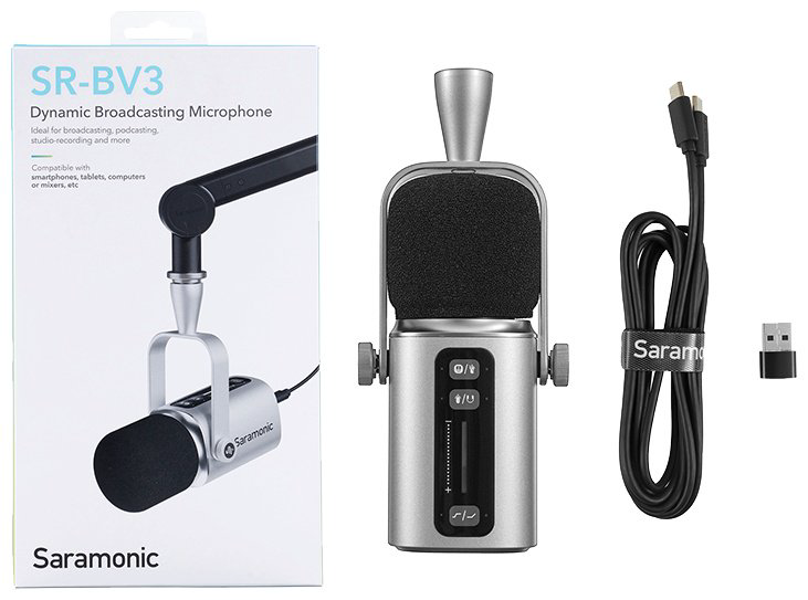 Микрофон Saramonic SR-BV3 серебристый купить,NaN