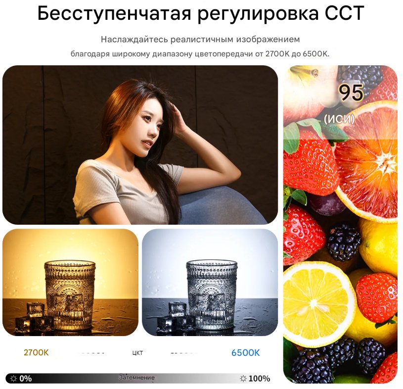 Постоянный свет Ulanzi VL 200Bi 200w с кабелем купить,NaN