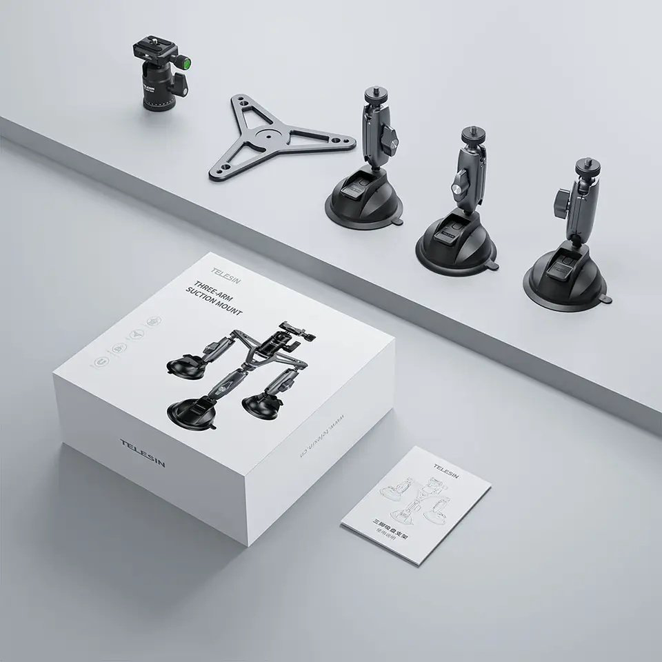 Автомобильный штатив Telesin Three-Arm TE-TSB-001 черный купить,NaN