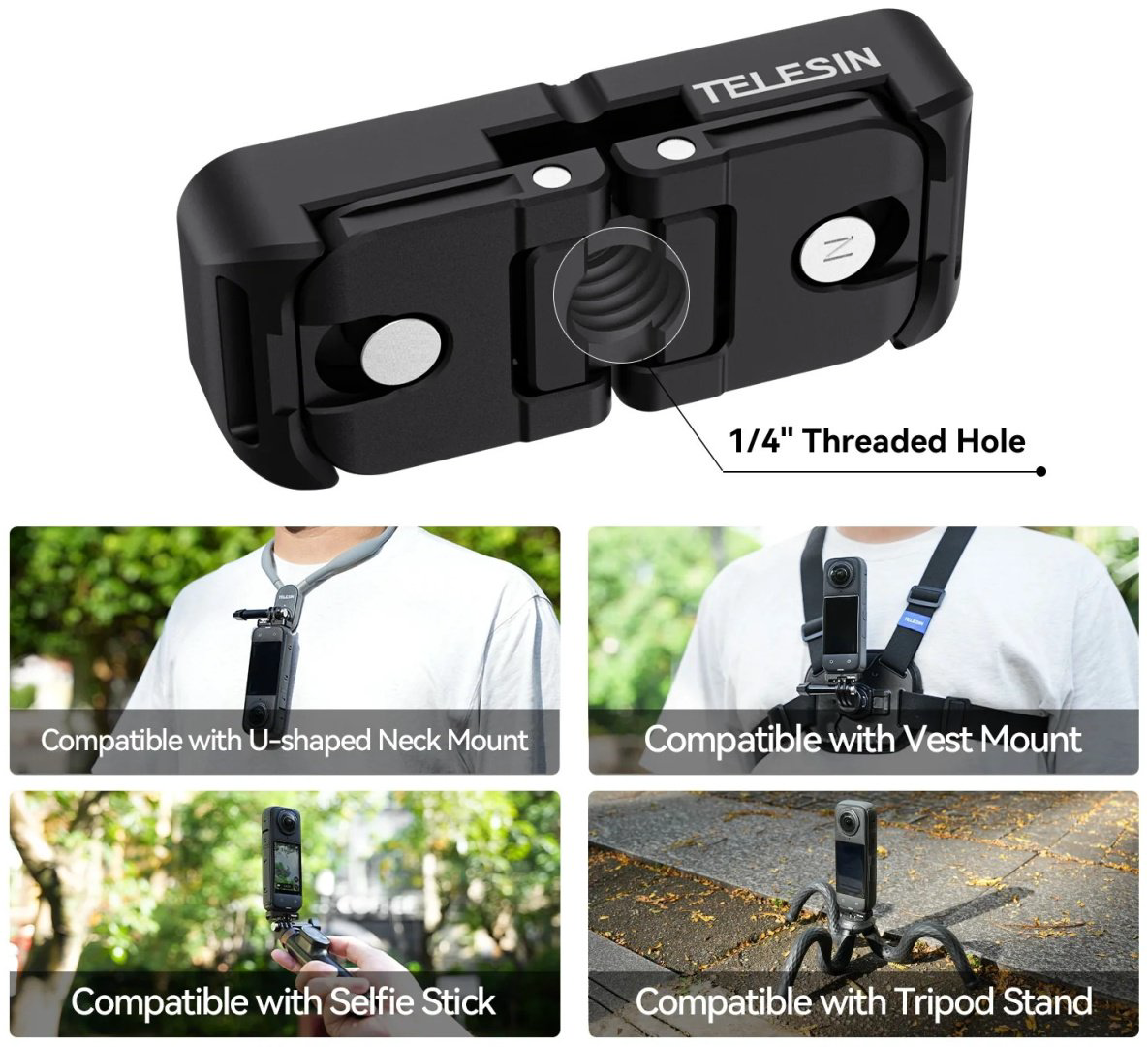 Адаптер Telesin S7-JBK-05 для Insta360 X4 / X5 купить,NaN