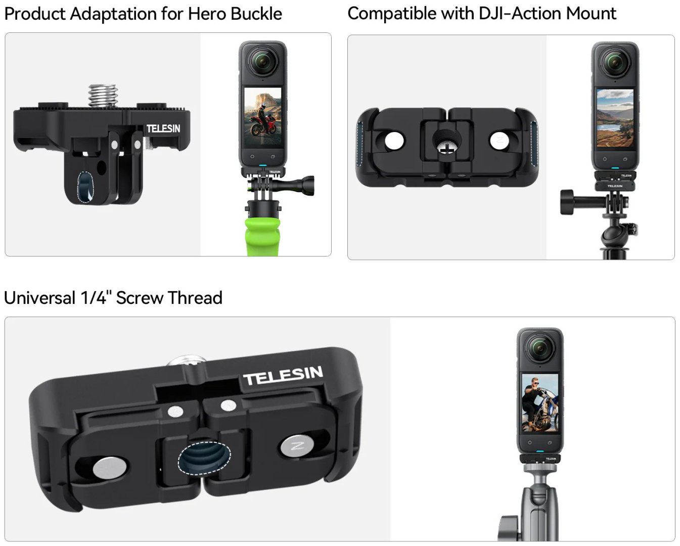 Адаптер Telesin S7-JBK-05 для Insta360 X4 / X5 купить,NaN