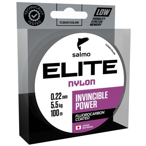 Рыболовная леска Salmo Elite Fluoro Coated Nylon 0,30 мм 100 м прозрачная купить,NaN