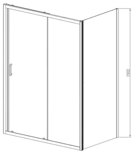 Душевое ограждение KABINKA.KZ двухстенное VSR-3AL8015CL, 1500х1900 мм купить,NaN