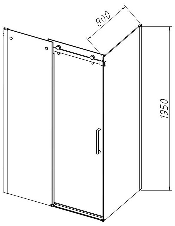 Душевое ограждение KABINKA.KZ двухстенное VSR-4CN8014CLB, 1400х1950 мм