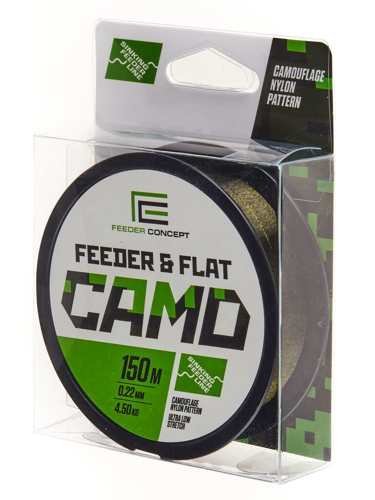 Рыболовная леска Feeder Concept Feeder&Flat Camo 0,30 мм 150 м камуфляж купить,NaN