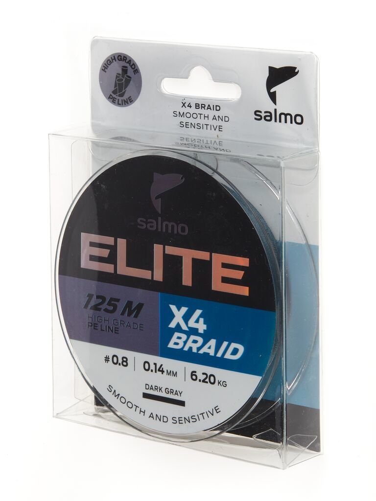 Рыболовная леска Salmo Elite х4 Braid 0,14 мм 125 м темно-зеленая купить,NaN