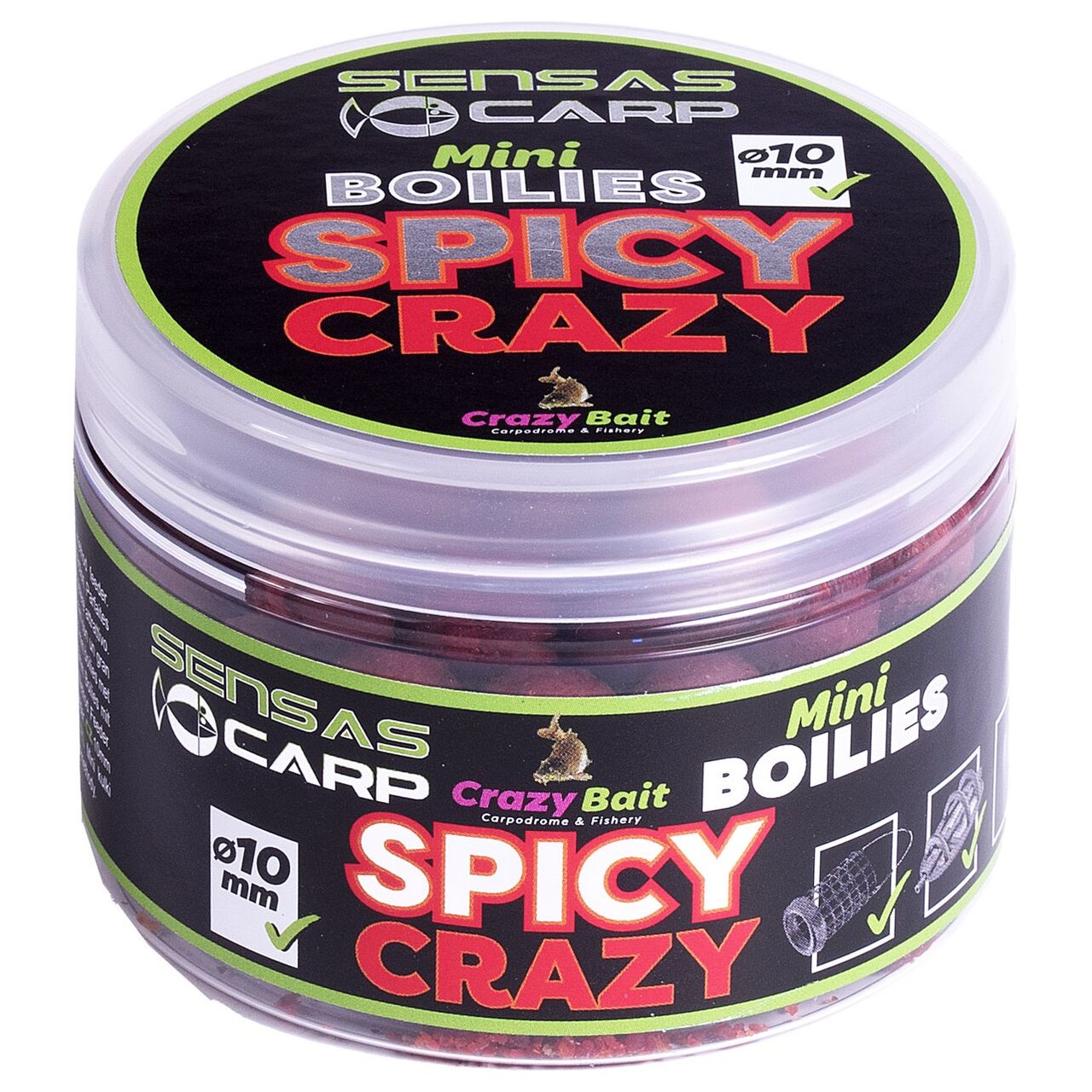 Бойлы мини Sensas Crazy Bait Spicy Crazy 10 мм 80 гр купить,NaN