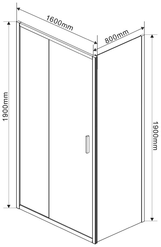 Душевое ограждение KABINKA.KZ двухстенное VSR-1G8016CL, 1600х1900 мм купить,NaN