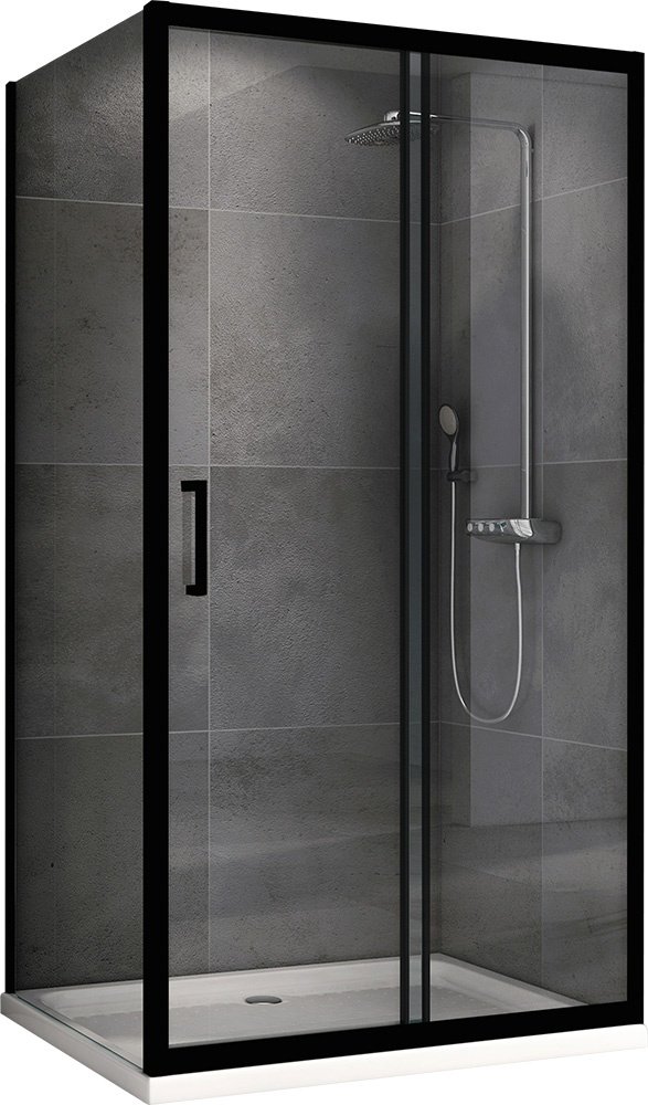 Душевое ограждение KABINKA.KZ двухстенное Schwarzer Diamant AG30140B-S90B, 900х1950 мм купить,NaN