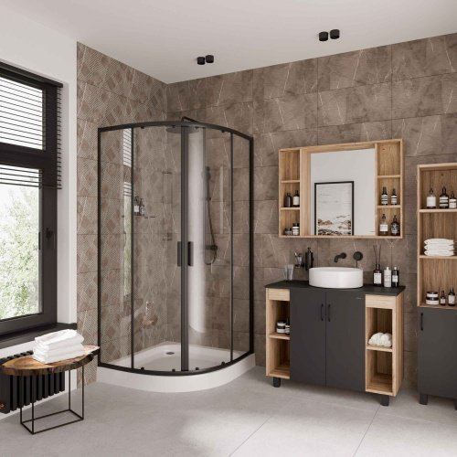 Душевое ограждение Niagara одностенное NG-6886-08 Black, 800х1950 мм купить,NaN