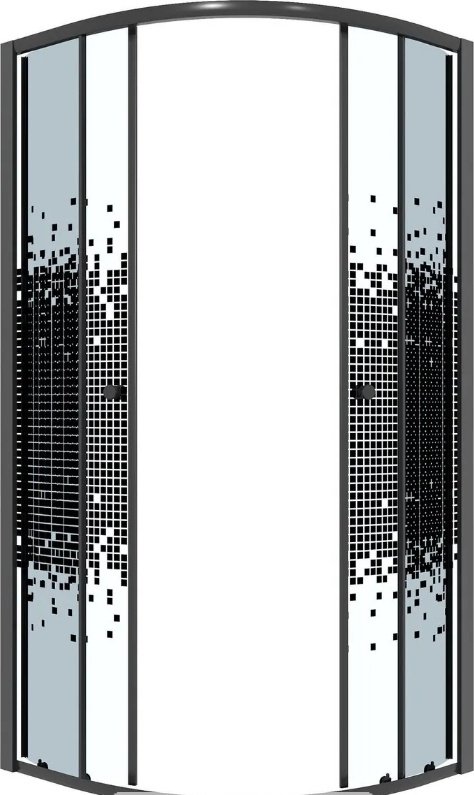 Душевое ограждение KABINKA.KZ двухстенное NG-1003-14BLACK, 775х1900 мм