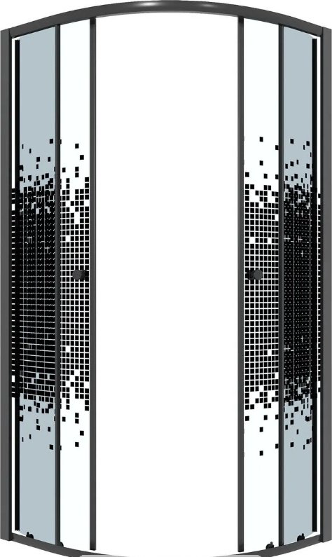Душевое ограждение KABINKA.KZ двухстенное NG-1003-14BLACK, 775х1900 мм купить,NaN