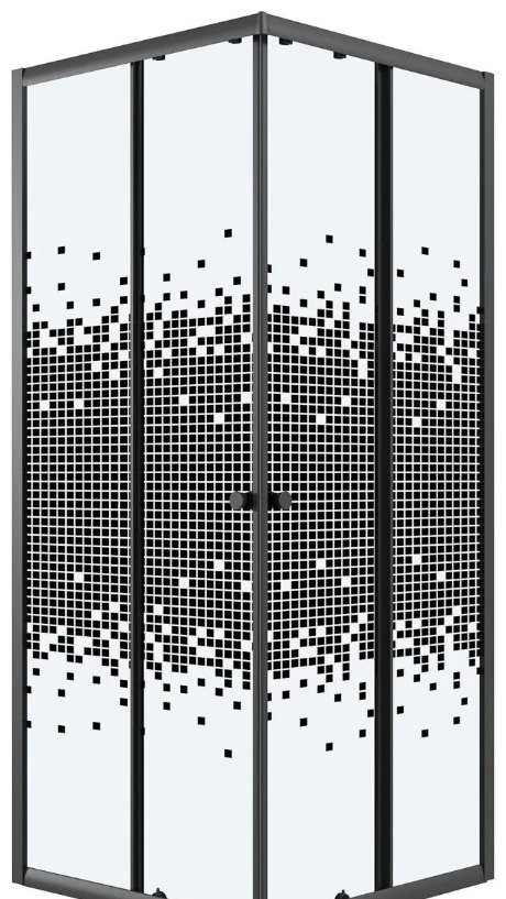 Душевое ограждение KABINKA.KZ двухстенное o NG-1008-14QBLACK, 780х1900 мм