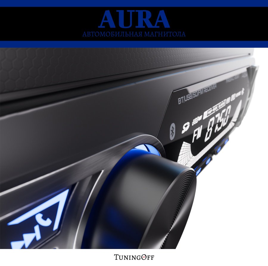 AurA FIREBALL-202BT Blue 1 DIN