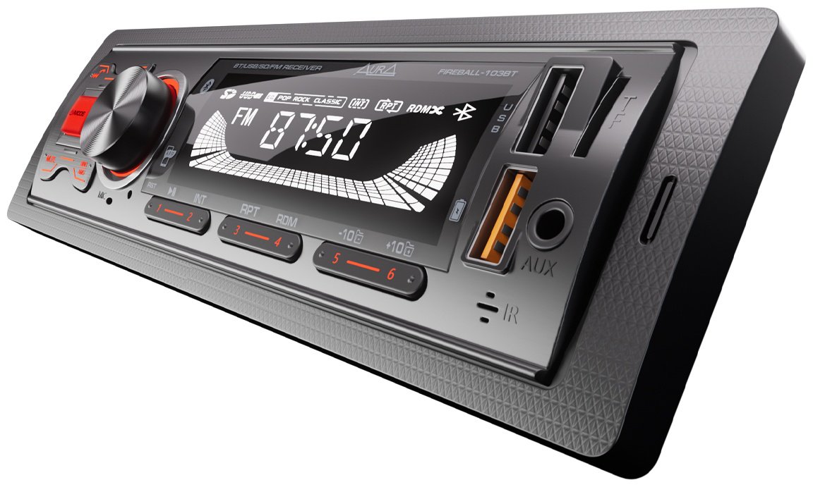 AurA FIREBALL-103BT&nbsp;USB/SD/MMC&nbsp;краснаяя&nbsp;подсветка 1 DIN