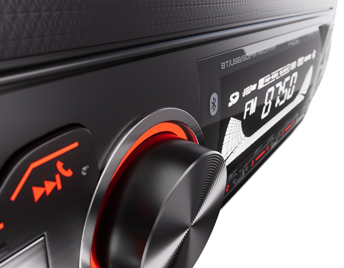 AurA FIREBALL-103BT&nbsp;USB/SD/MMC&nbsp;краснаяя&nbsp;подсветка 1 DIN