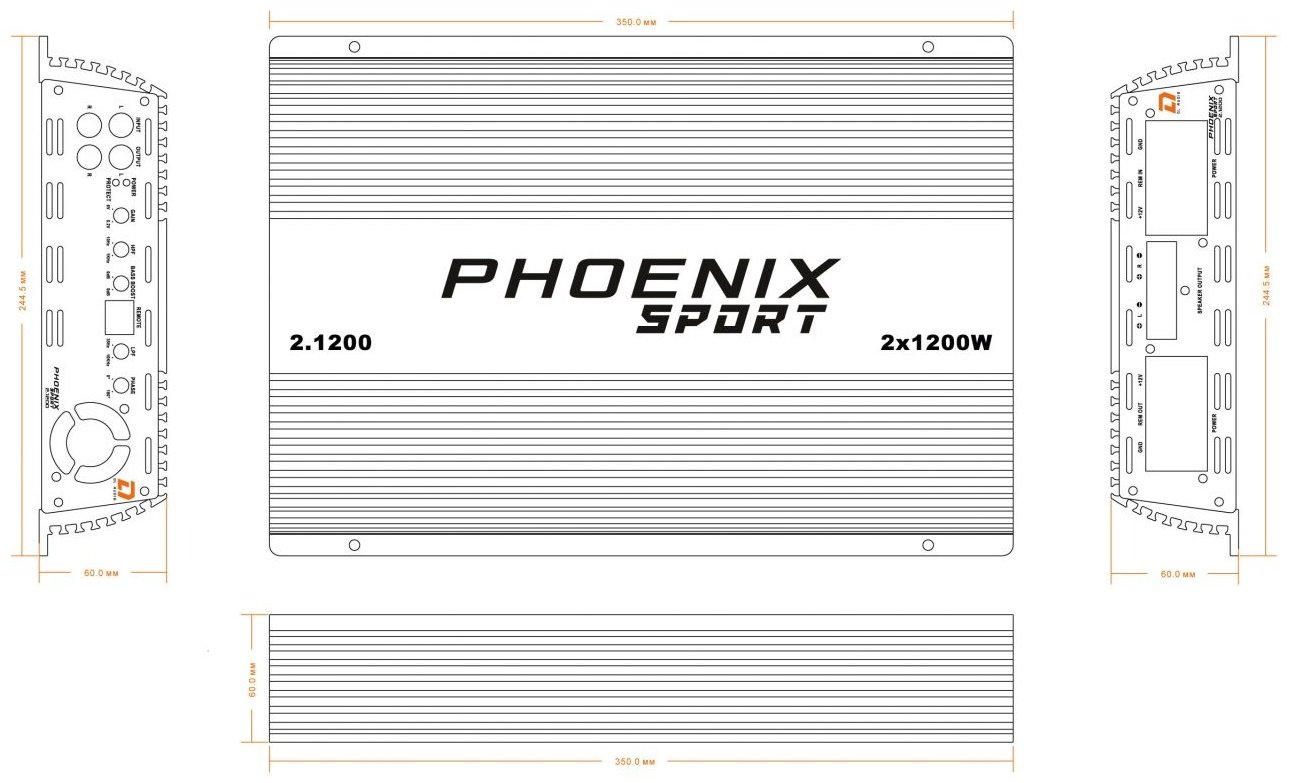 DL Audio Phoenix Sport 2.1200 1200 Вт 2 канальный