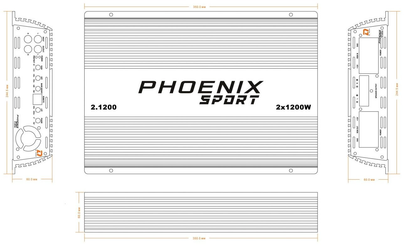 DL Audio Phoenix Sport 2.1200 1200 Вт 2 канальный купить,124930