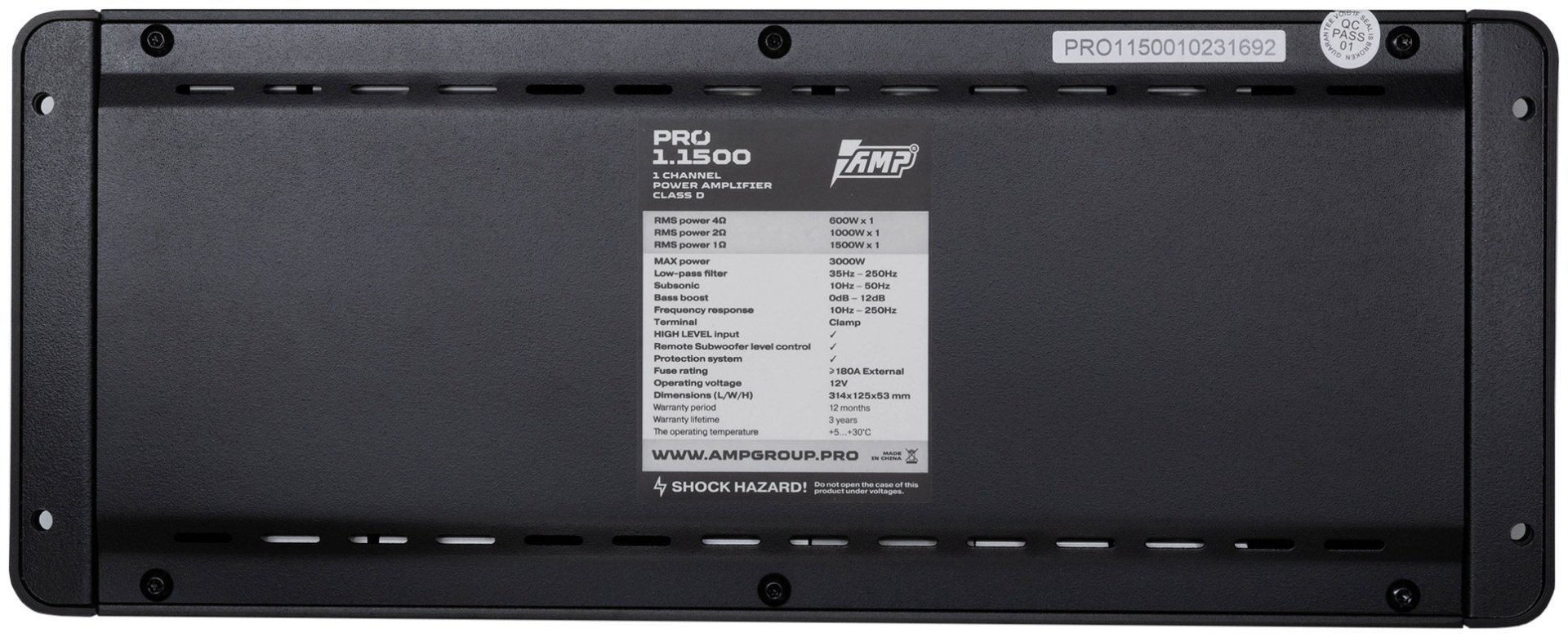 Автомобильный усилитель AMP PRO 1.1500