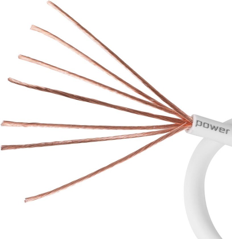 DL Audio кабель Piranha Power Cable 8 Ga White - бухта 100 метров 1 шт