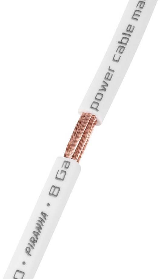 DL Audio кабель Piranha Power Cable 8 Ga White - бухта 100 метров 1 шт