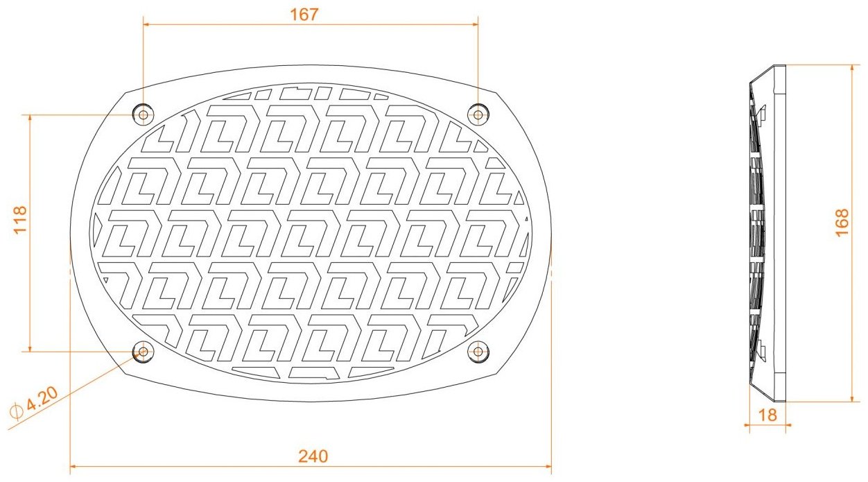 DL Audio защитная сетка Gryphon Pro 69 Grill Orange 2 шт