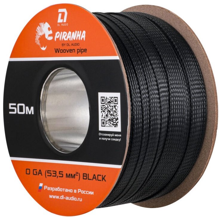 DL Audio кабельная оплетка Piranha WP 0 Ga Black (10 м) 1 шт 10