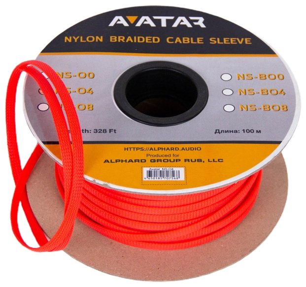 Avatar кабельная оплетка NS-O4 V2 4GA оранжевый 10m 1 шт