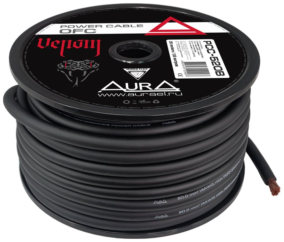 AurA силовой кабель PCC-520B OFC 4AWG/25мм2 1 шт 5 м