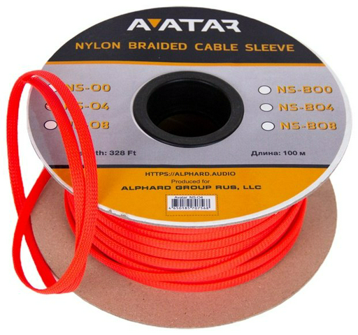 Avatar кабельная оплетка NS-O4 V2 4GA оранжевый 10m 1 шт