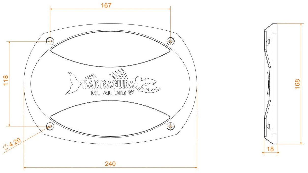 DL Audio защитная сетка Barracuda 69 Grill Black 2 шт купить,7998