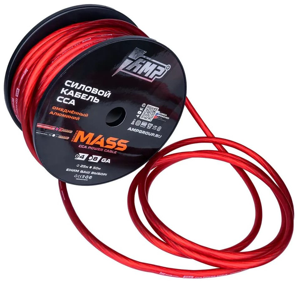 AMP кабель MASS 4Ga CCA Extremely flexible 5 м красный 1 шт - ForteMarket AMP кабель MASS 4Ga CCA Extremely flexible 5 м красный 1 шт купить,9198