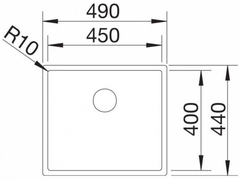 Кухонная мойка Blanco Claron 450 подстольная 44х49х19 см, нержавеющая сталь, тон серебристый