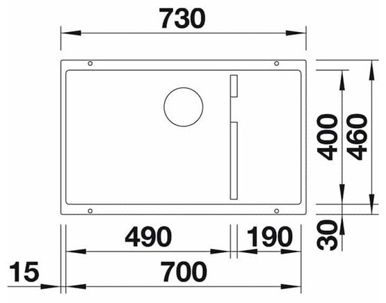 Кухонная мойка Blanco Subline 700-U Level 527355 вулканический серый врезная 46х73 смх20 см, искусственный гранит купить,263718