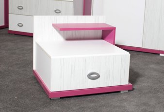 Тумба Bella Mebel Stil бело-розовая
