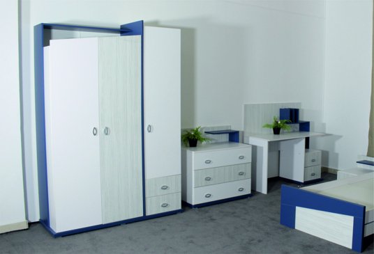Шкаф детский Bella Mebel Stil бело-синий 