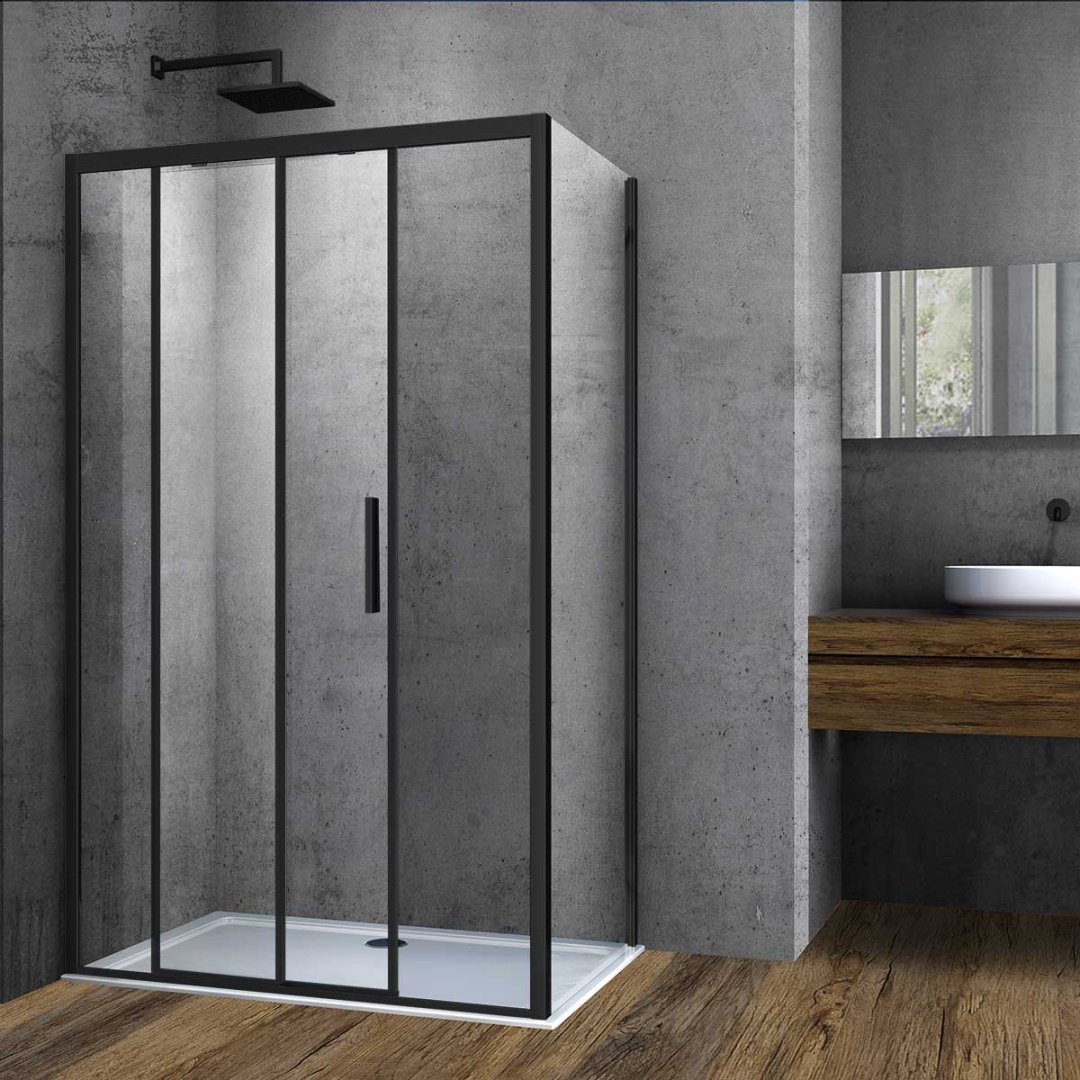 Душевое ограждение KABINKA.KZ двухстенное VSR-3SO9014CLB, 1400х1950 мм