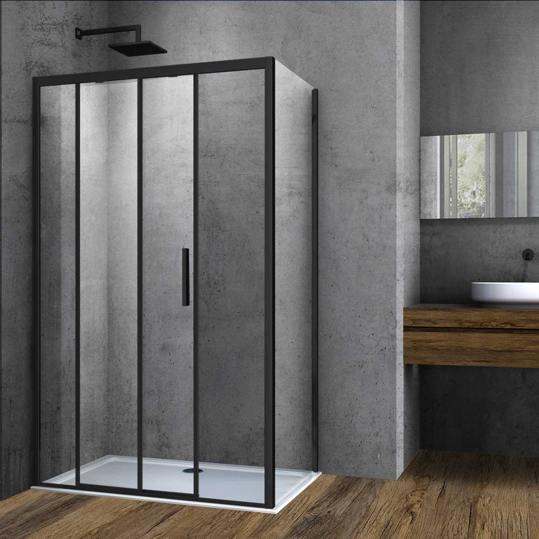 Душевое ограждение KABINKA.KZ двухстенное VSR-3SO9014CLB, 1400х1950 мм купить,NaN