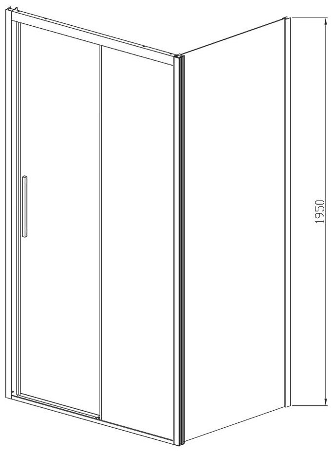 Душевое ограждение KABINKA.KZ двухстенное VSR-3SO9014CLB, 1400х1950 мм