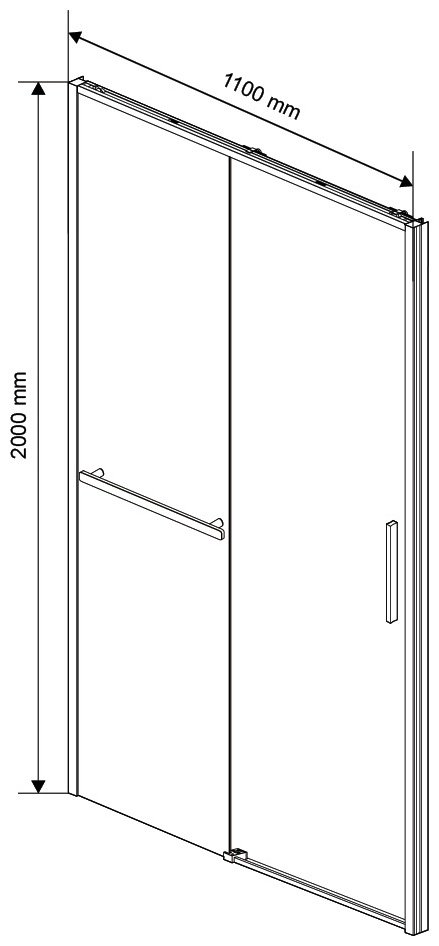 Душевое ограждение KABINKA.KZ одностенное Slim Soft VDS-1SS110CL, 1100х2000 мм купить,NaN