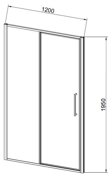 Душевое ограждение KABINKA.KZ одностенное Slim 8mm VDP-4SL120CLG, 1200х1950 мм купить,NaN