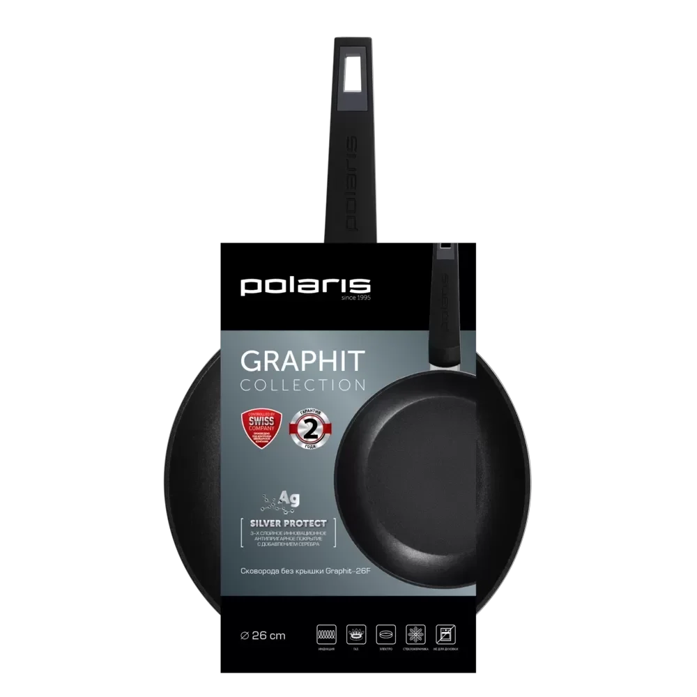 Сковорода Polaris Graphit-26F 26 см купить,NaN