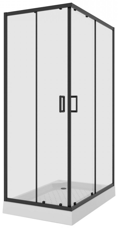 Душевое ограждение KABINKA.KZ двухстенное 68100811BLACK, 1200х1900 мм